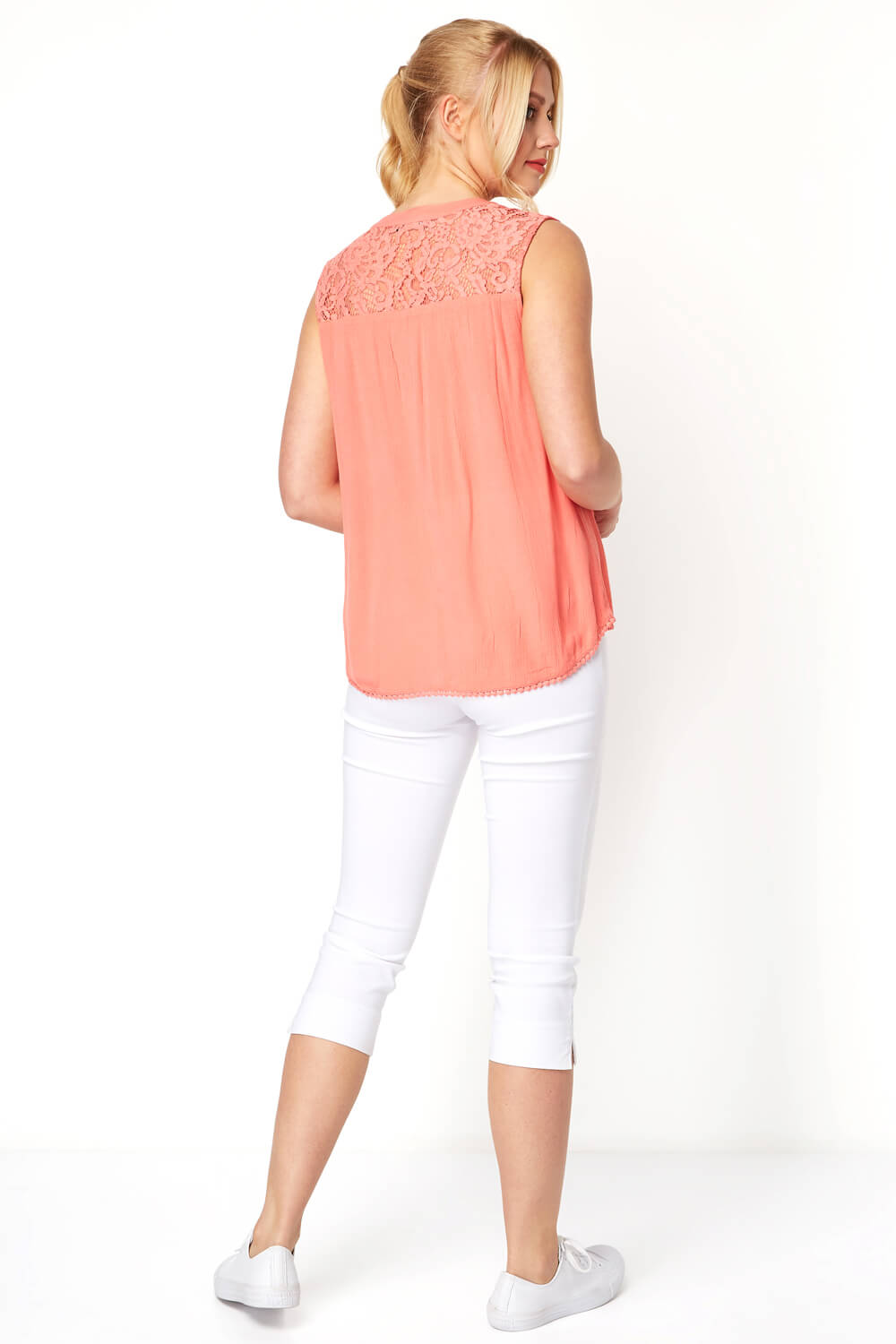 CORAL Lace Insert Button Up Blouse, Image 3 of 8