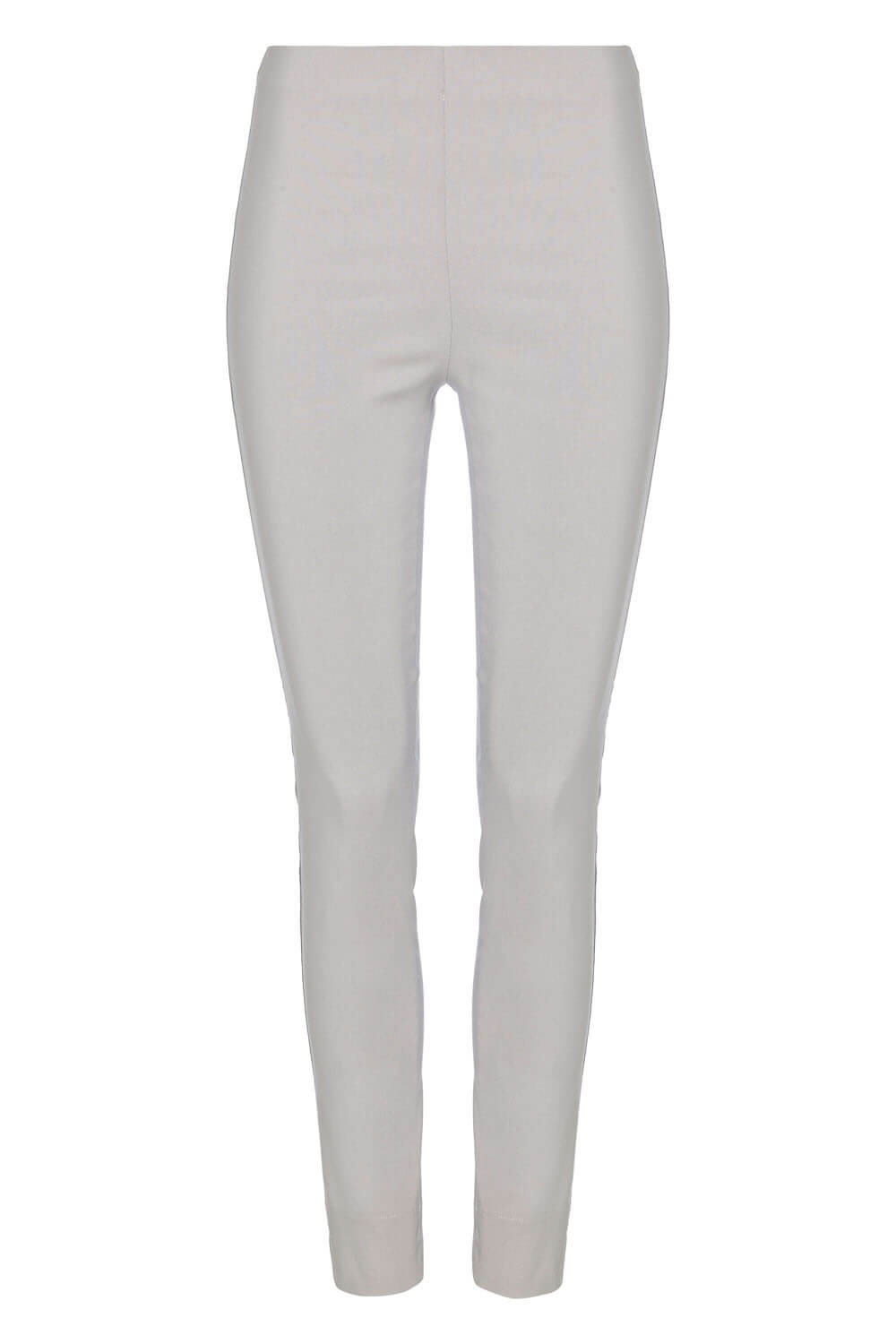 Light Grey Full Length Stretch Trousers, Image 3 of 3