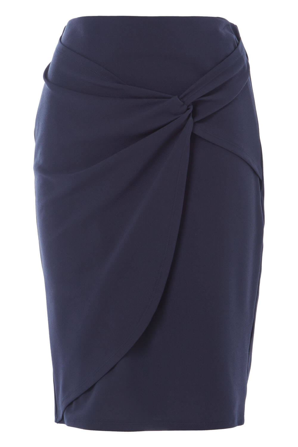 Navy  Knot Front Pencil Skirt, Image 5 of 5