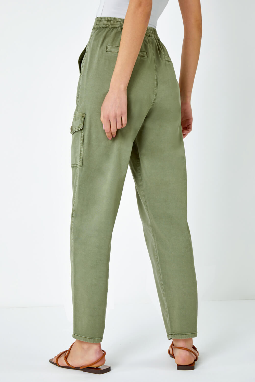 Sage Casual Cargo Stretch Trousers, Image 3 of 7