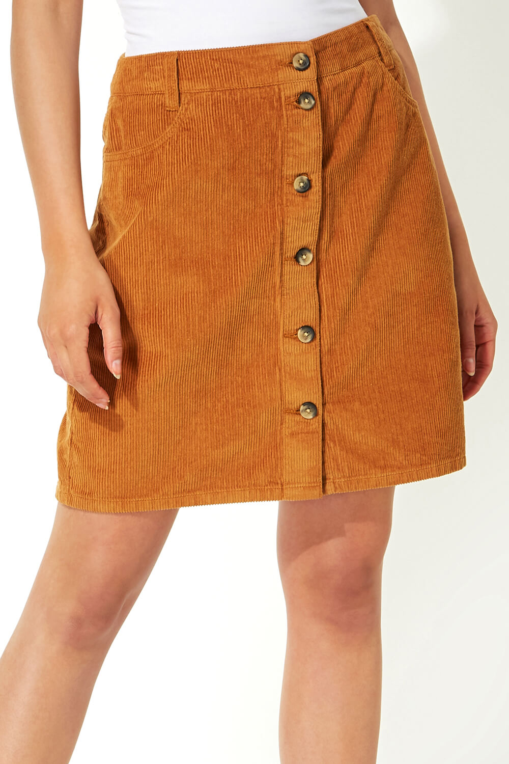 Amber Corduroy Button Through Skirt , Image 2 of 6