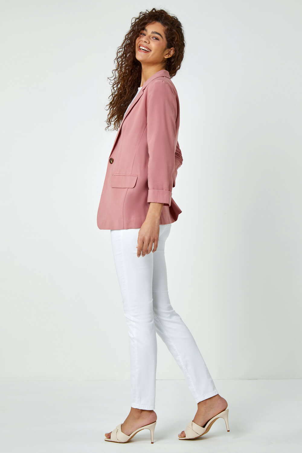 Rose Single Breasted Button Blazer, Image 3 of 5