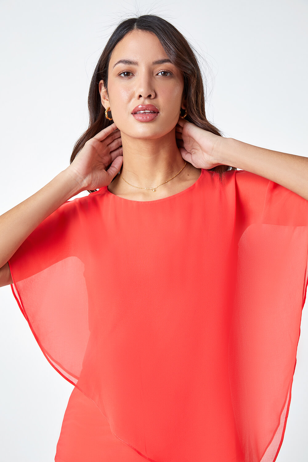 CORAL Asymmetric Cold Shoulder Stretch Top, Image 4 of 5