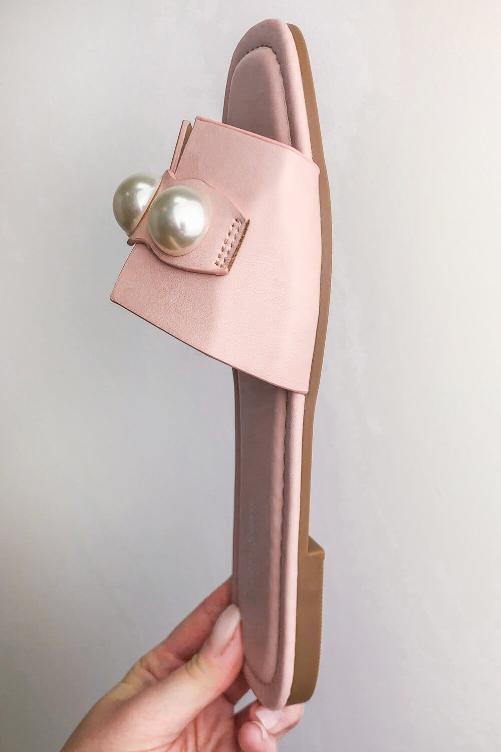 PINK Pearl Detail Sliders Sandals, Image 4 of 4