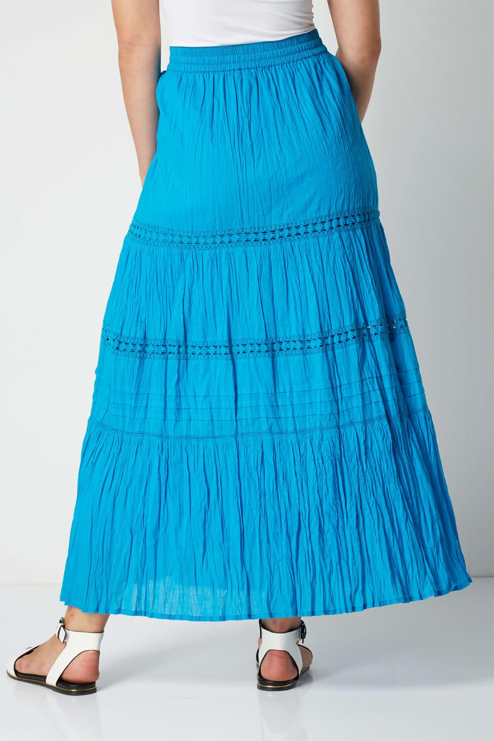Tiered Gypsy Maxi Skirt in Turquoise - Roman Originals UK
