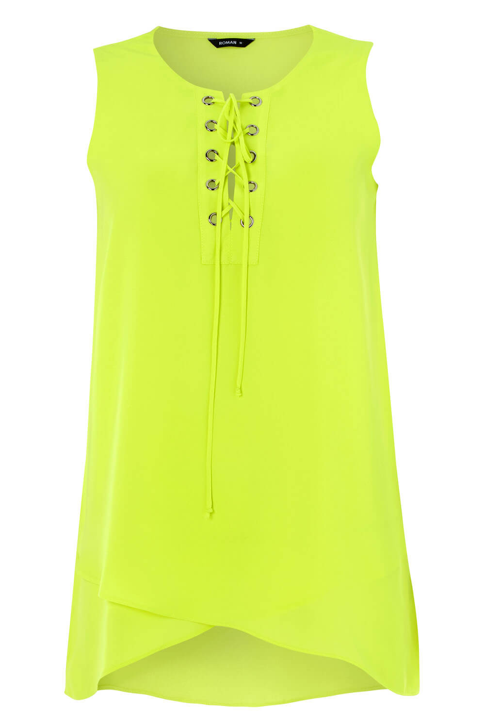 Lime Eyelet Lace Up Top in Lime - Roman Originals UK