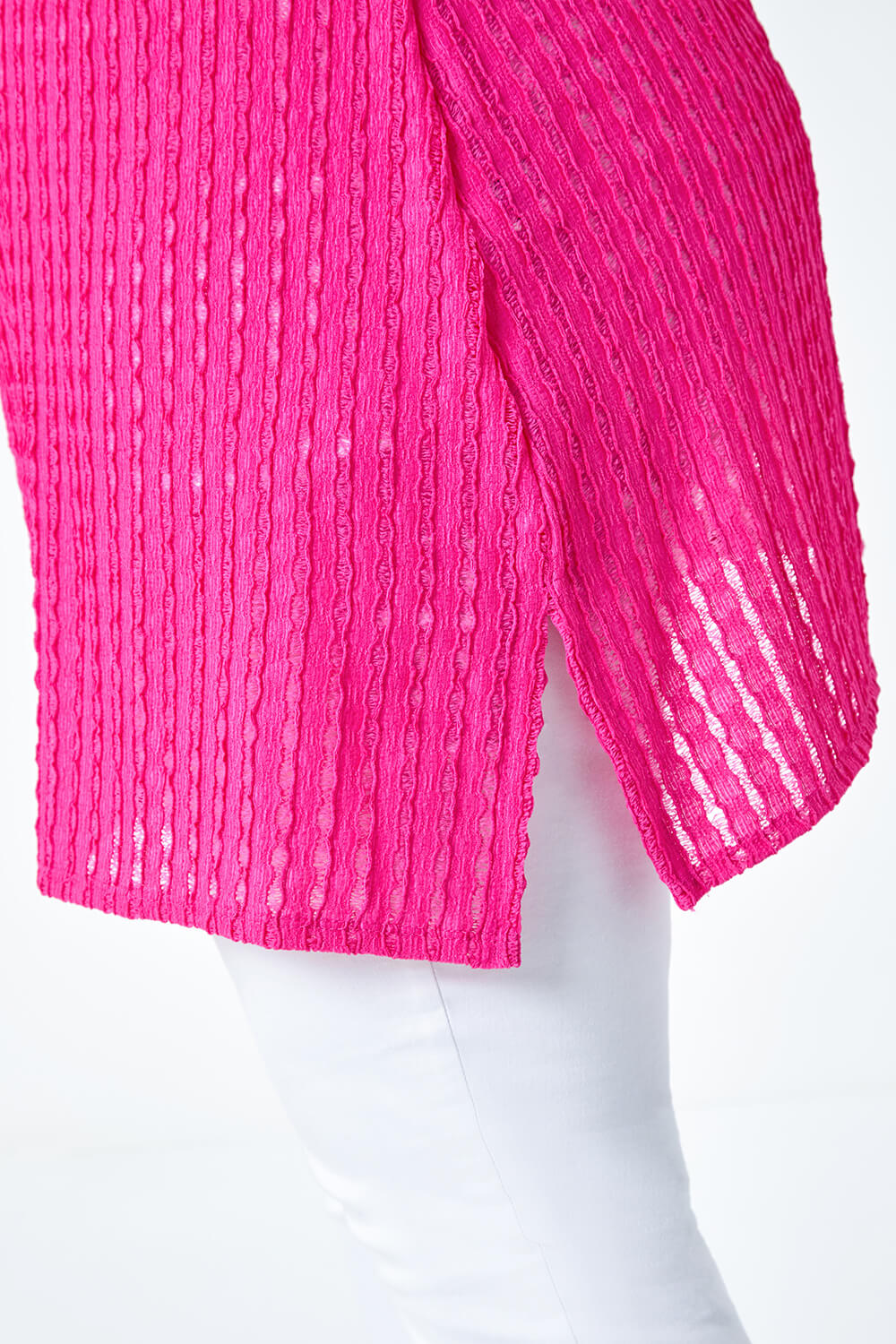 PINK Curve Textured Short Sleeve T-Shirt, Image 5 of 5