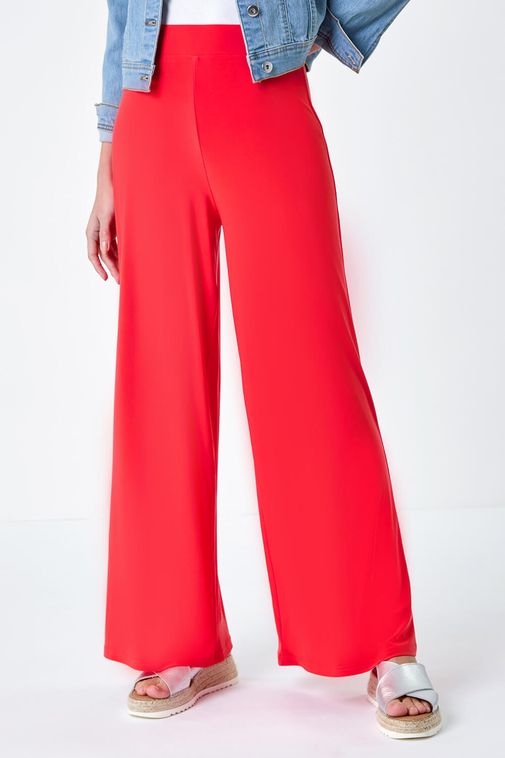 ORANGE Wide Leg Stretch Trousers, Image 4 of 5