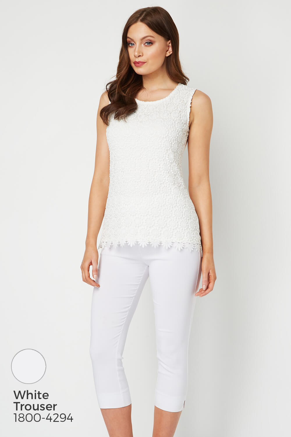 Ivory  Lace Jersey Top, Image 8 of 8
