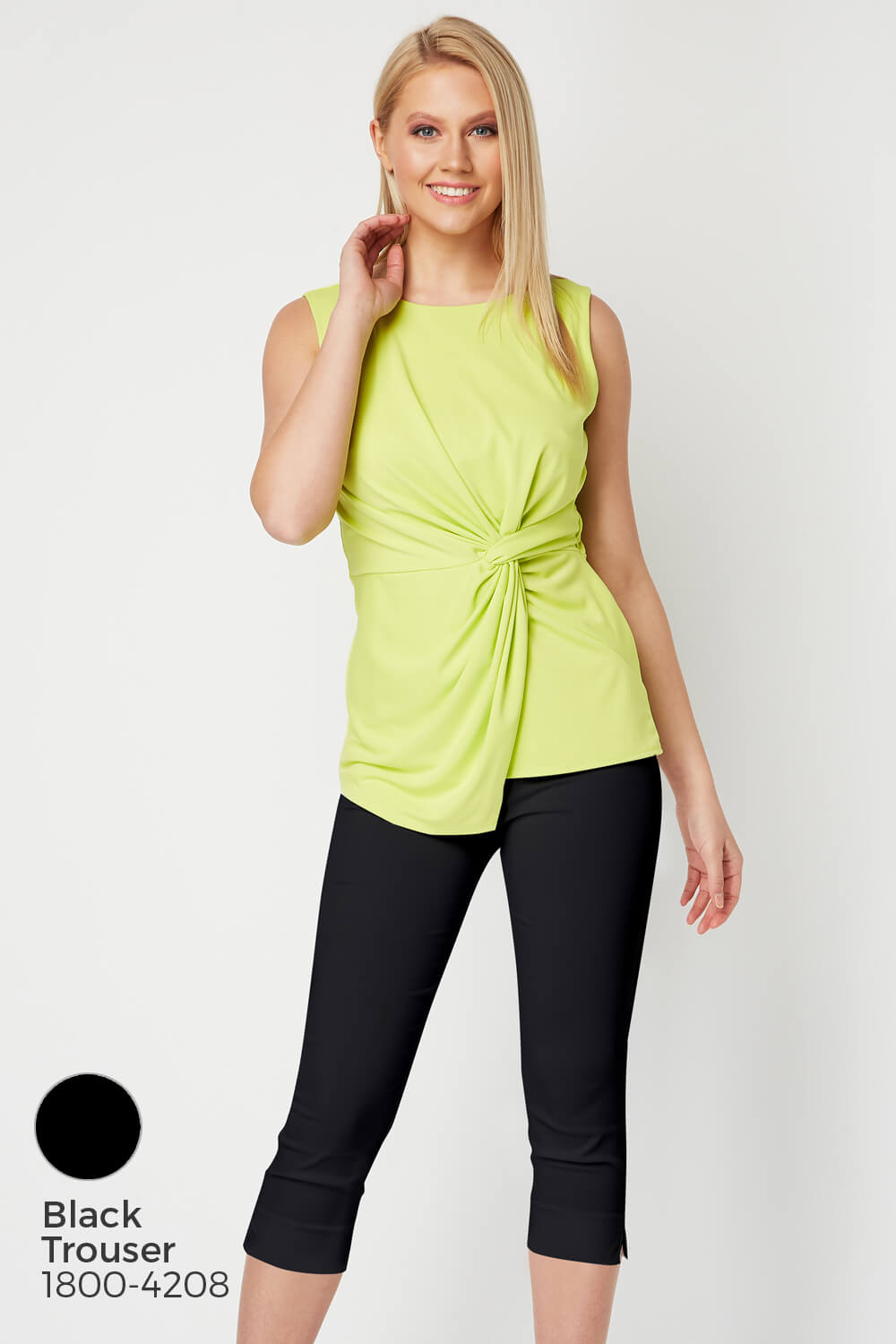 Lime Sleeveless Knot Front Top , Image 5 of 8