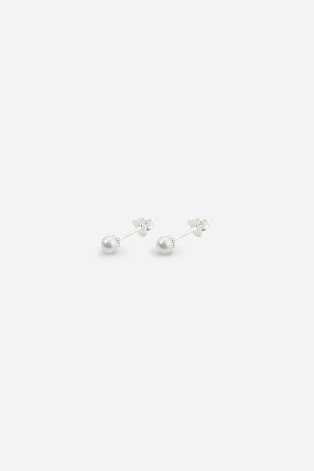 4mm Faux Pearl Sterling Silver Stud Earrings
