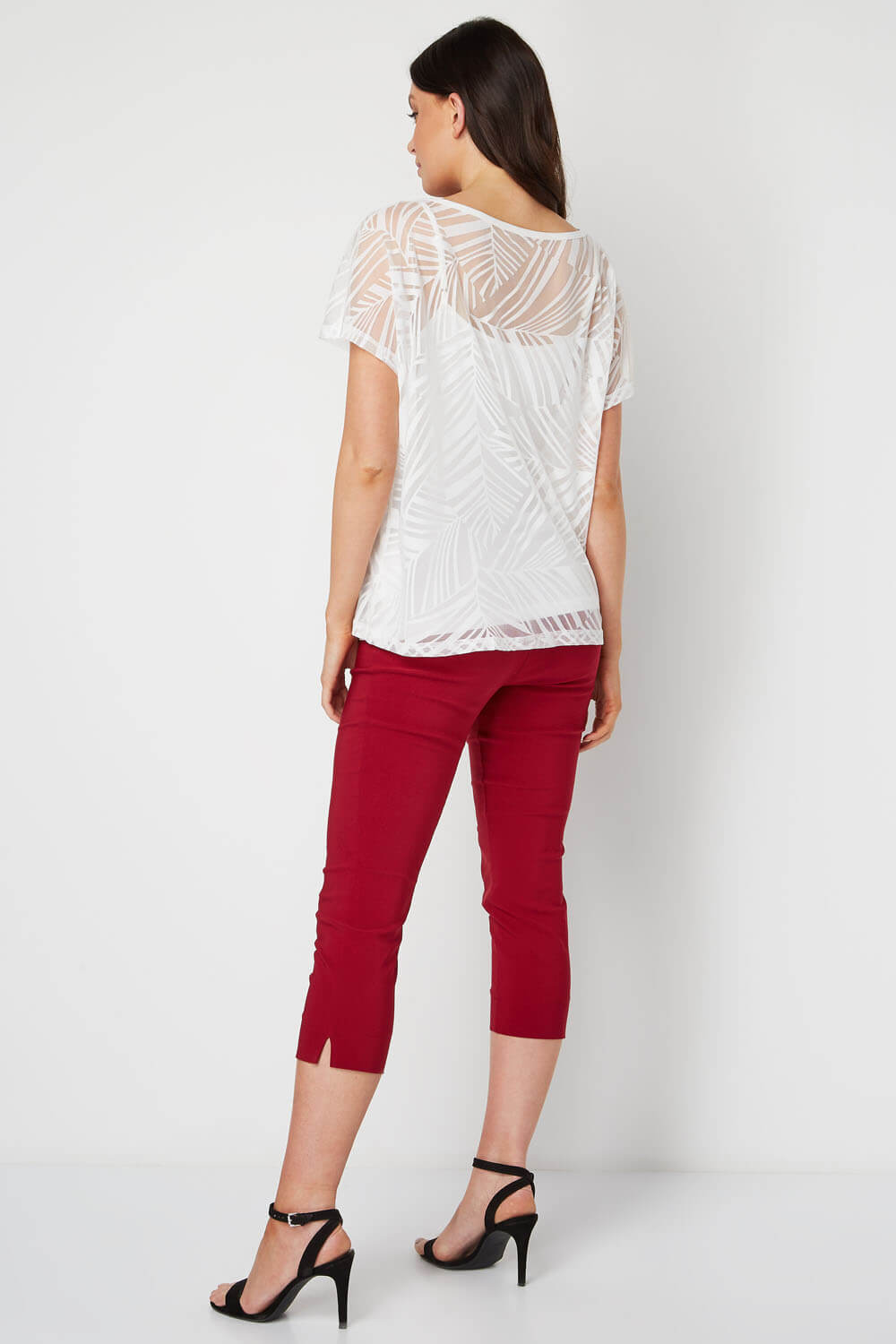 Ivory  Burnout Overlay Top, Image 2 of 8