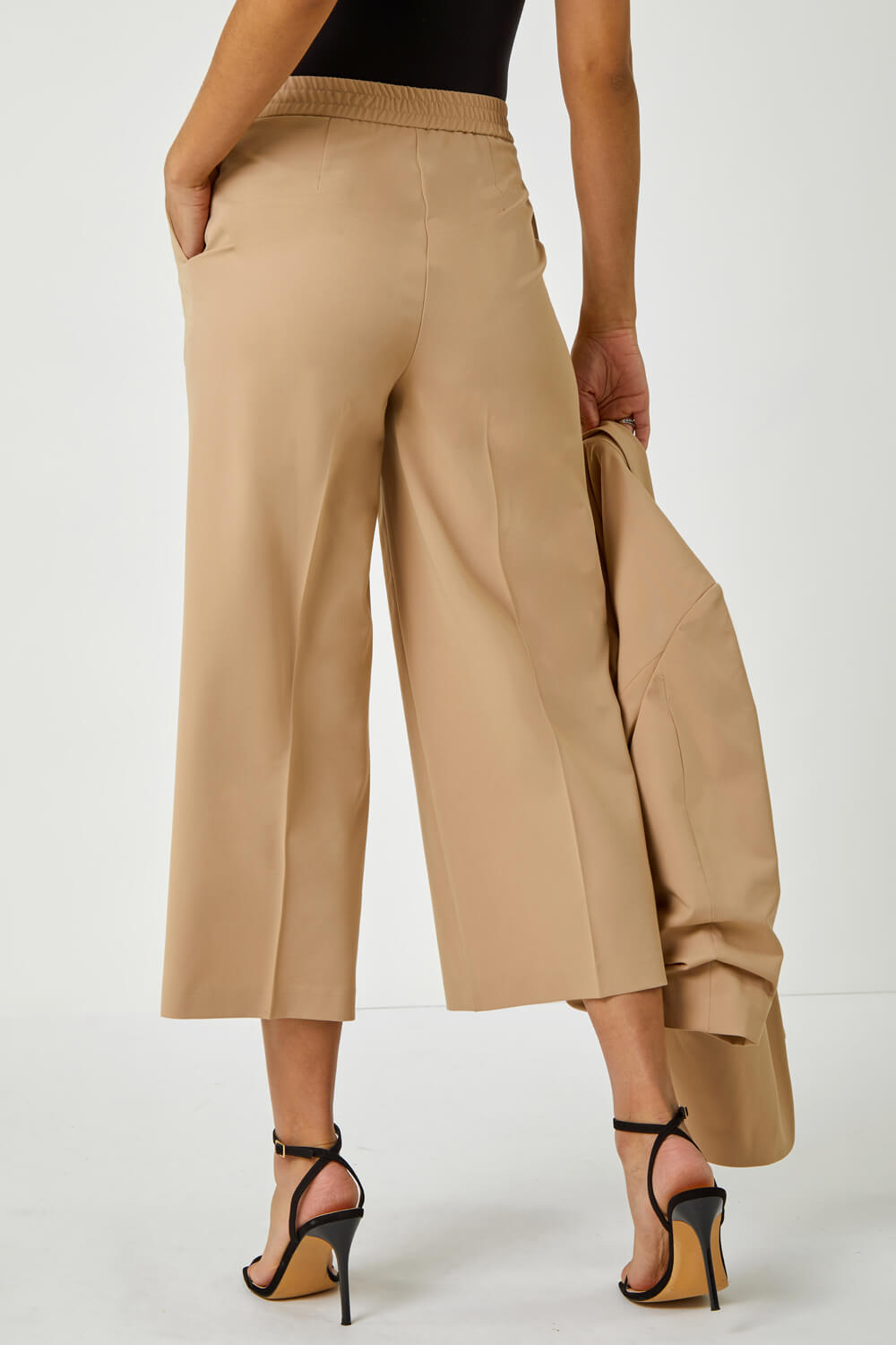 Natural  Tailored Stretch Culottes, Image 3 of 5