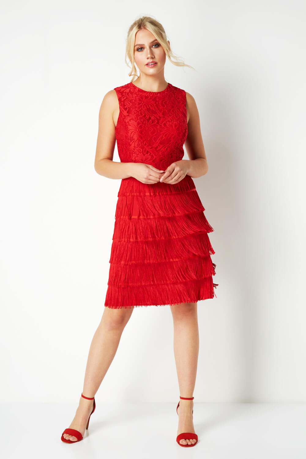Red Lace Flapper Dress, Image 4 of 5
