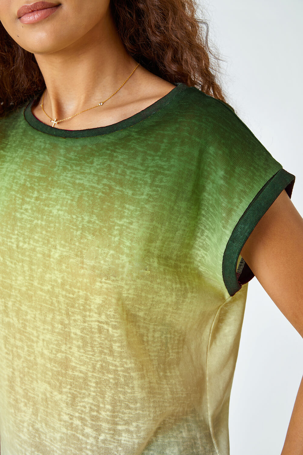 Green Ombre Print Stretch T-Shirt, Image 5 of 5