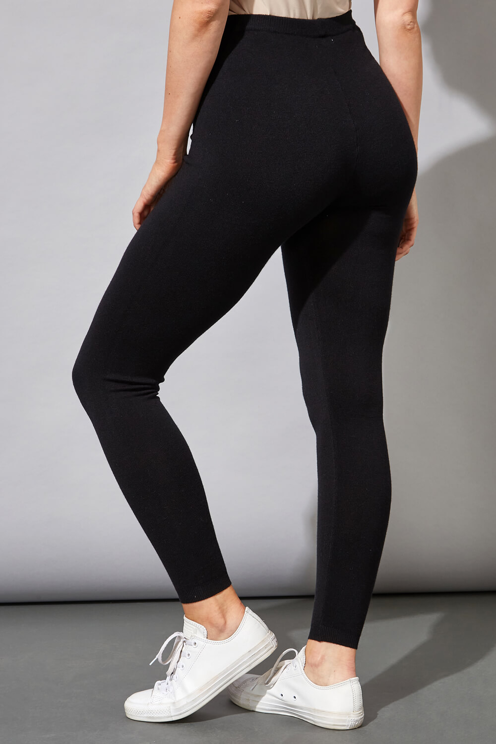 Knitted Stretch Lounge Pants in BLACK - Roman Originals UK