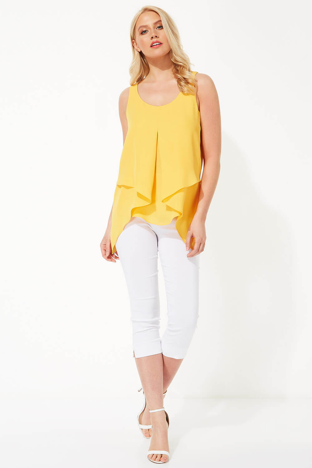 Amber Asymmetric Sleeveless Vest Top, Image 2 of 8