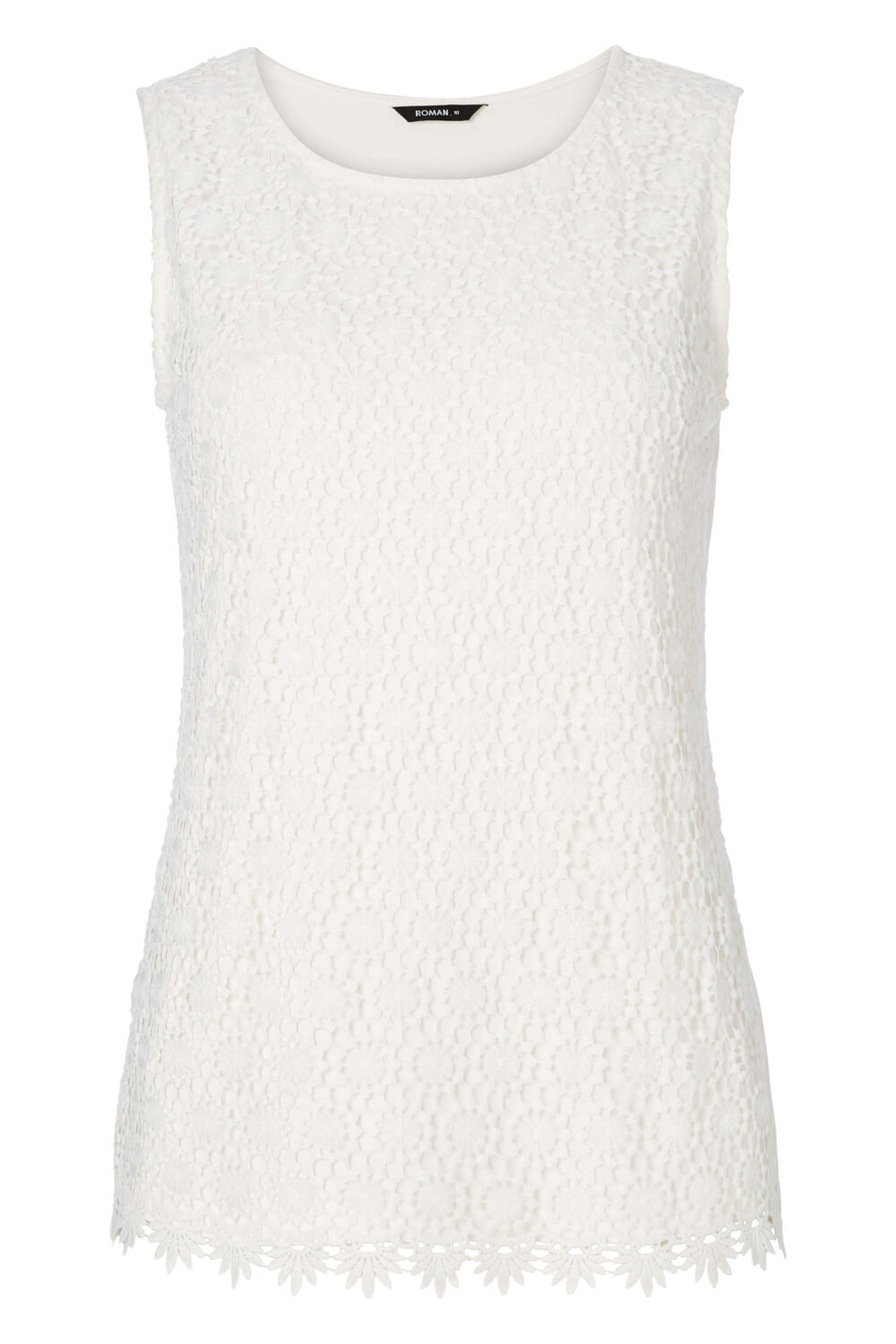 Ivory  Lace Front Jersey Top, Image 4 of 4