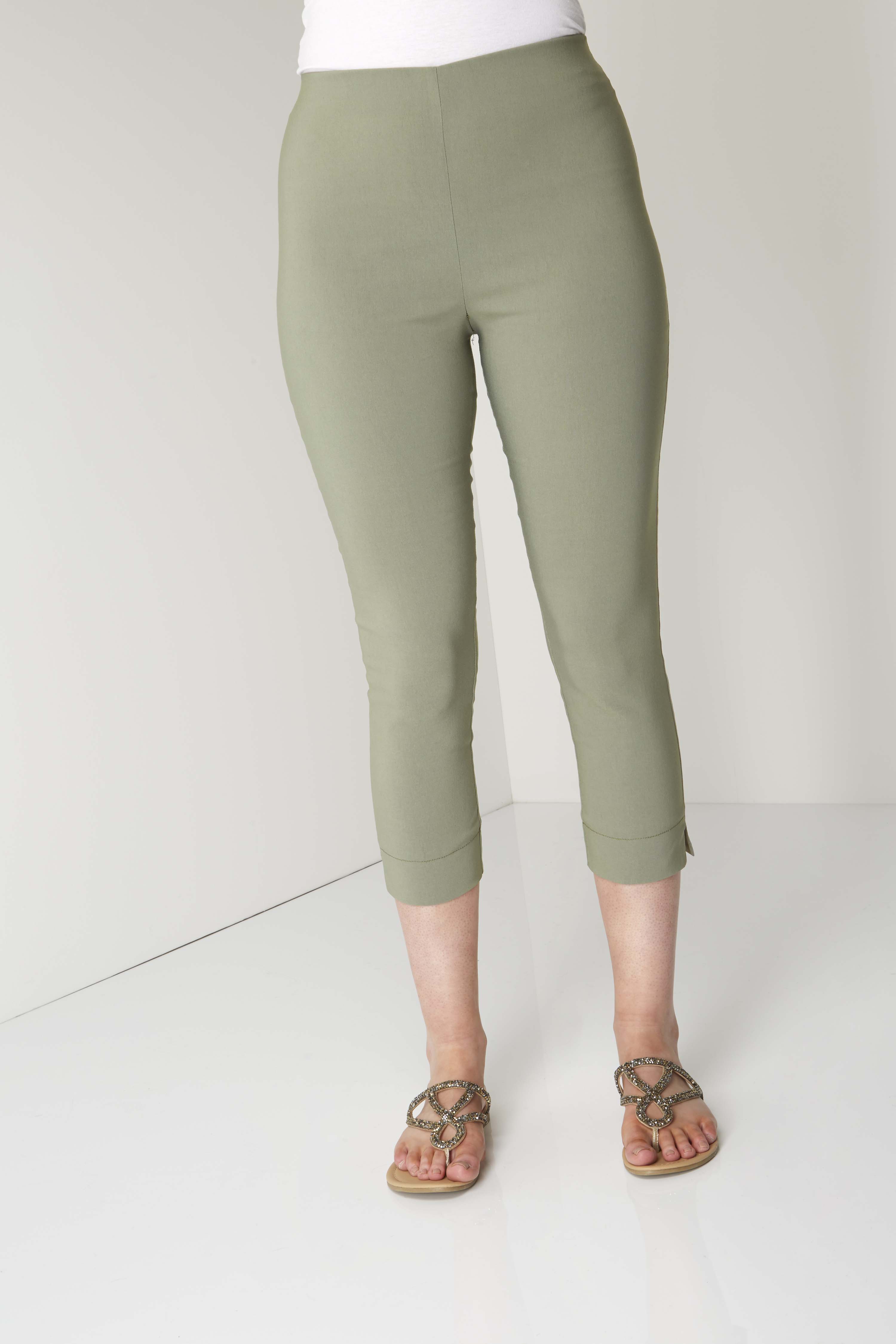 KHAKI Cropped Stretch Trouser, Image 2 of 3