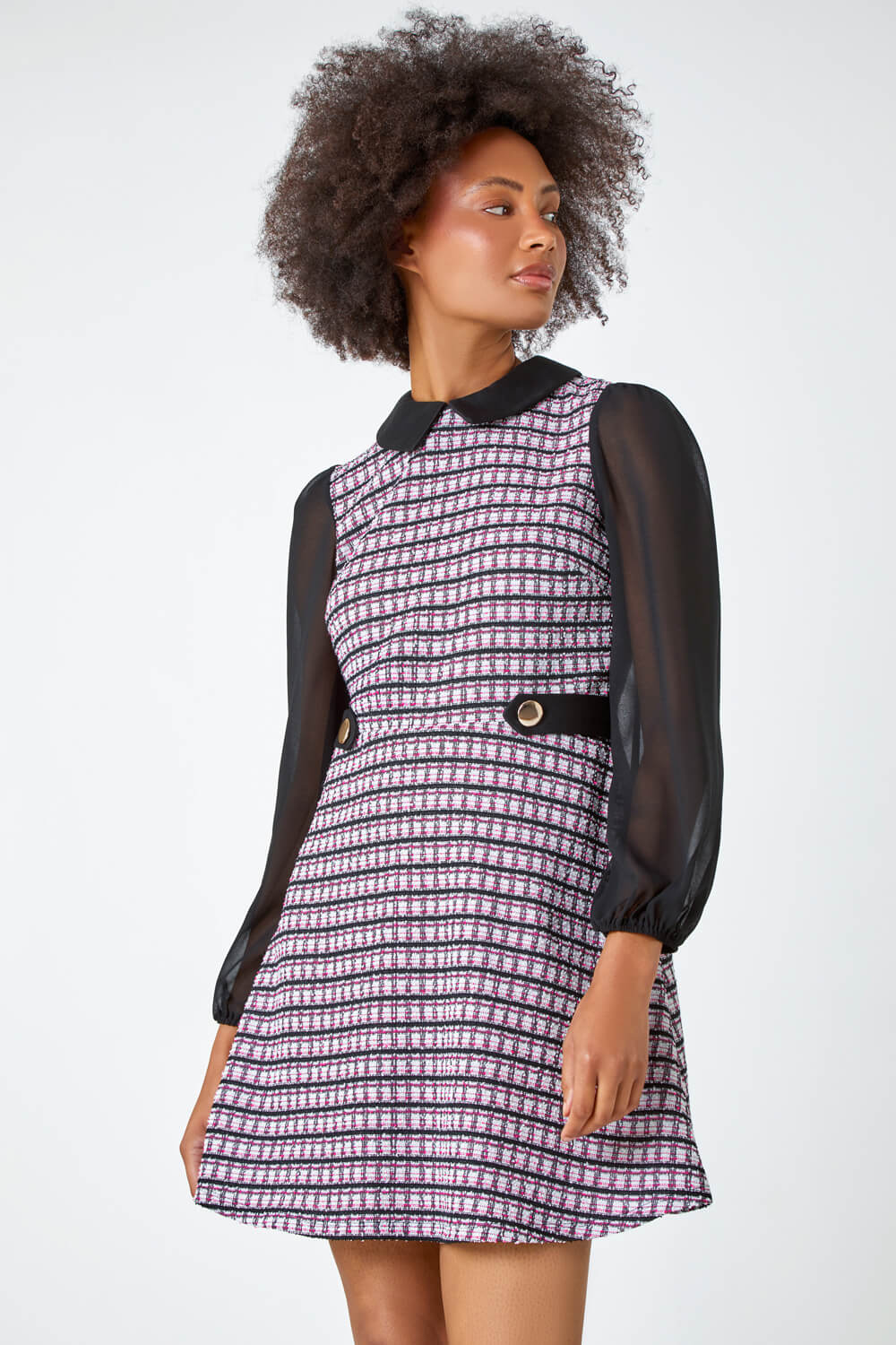 Collared Boucle Stretch Dress