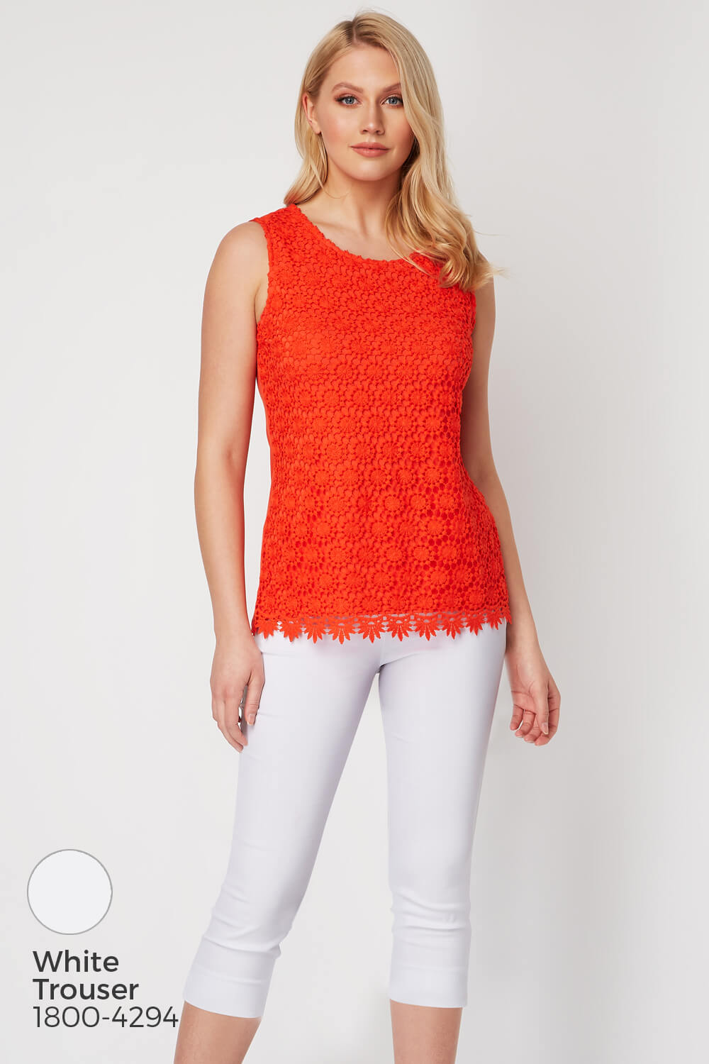 ORANGE Lace Jersey Top, Image 6 of 9