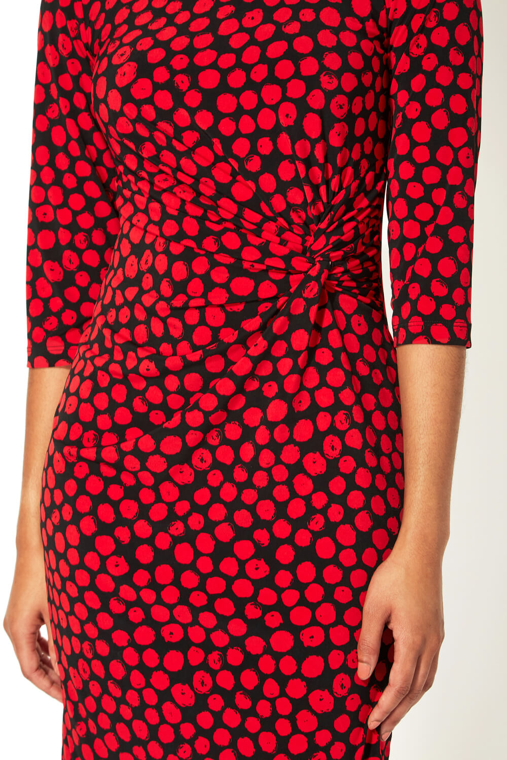 Red Spot Twist Waist Dress, Image 4 of 5