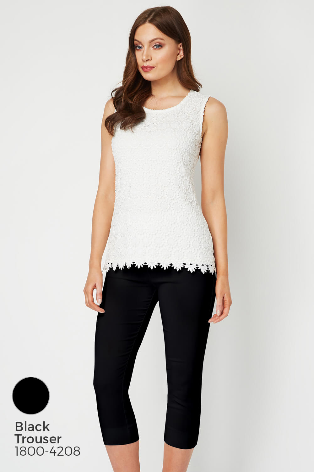 Ivory  Lace Jersey Top, Image 5 of 8