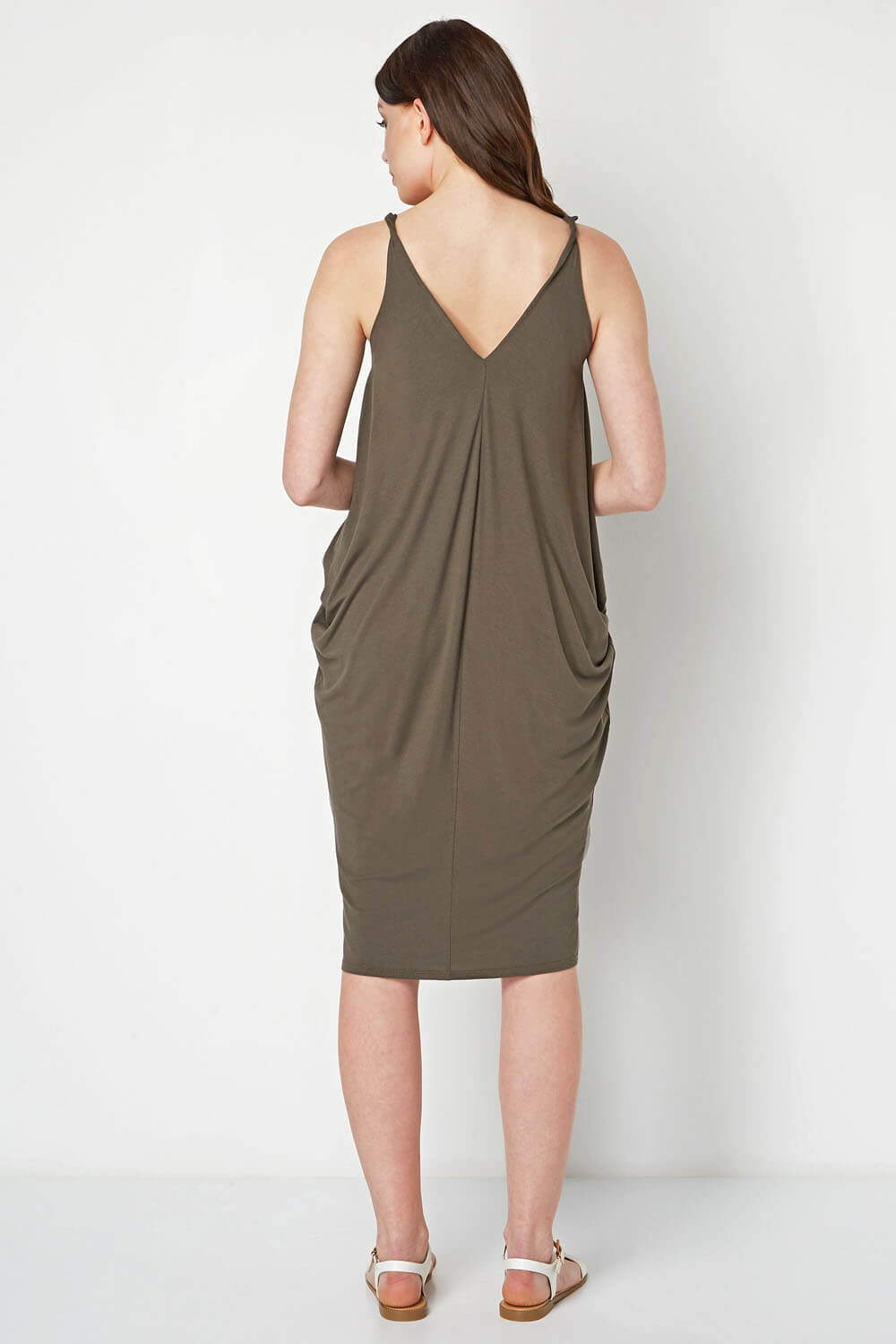 Jersey Slouch Dress In Khaki Roman Originals Uk