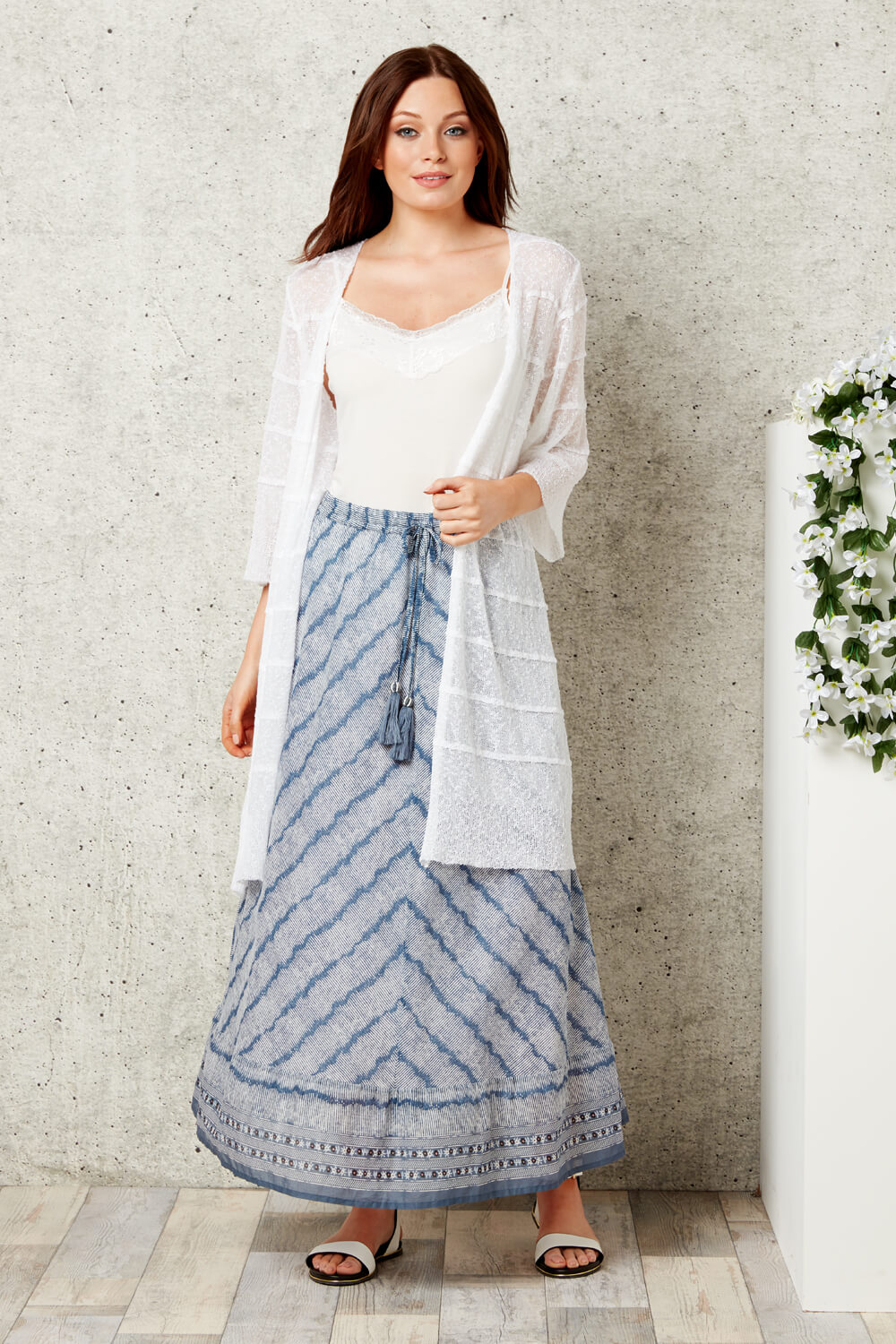 Cotton Boho Print Maxi Skirt