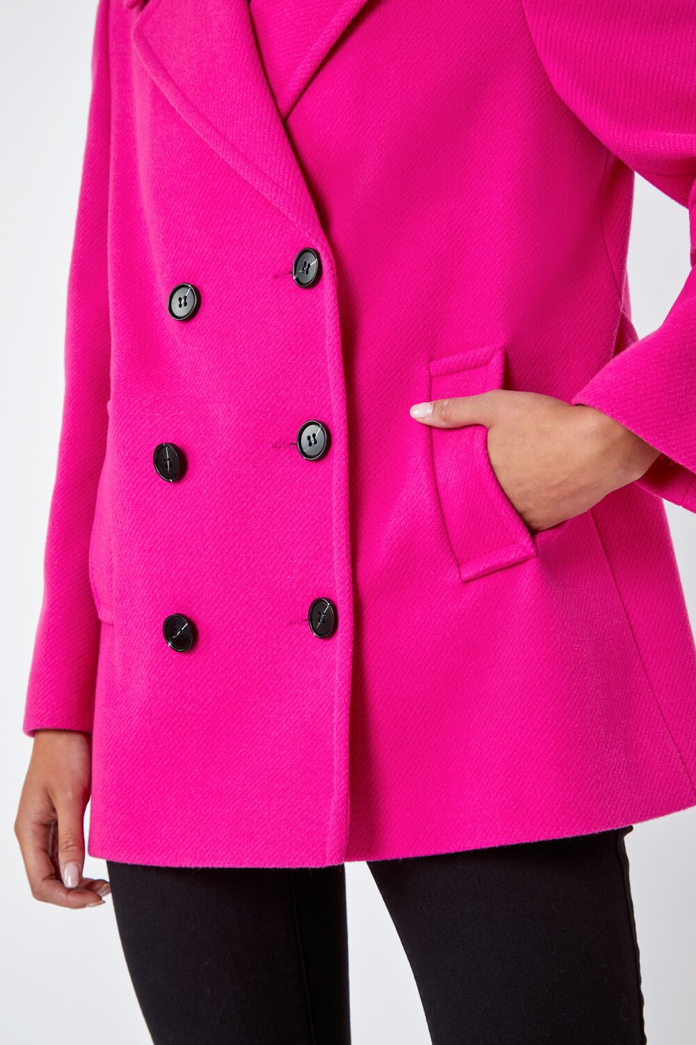 PINK Petite Double Breasted Smart Coat, Image 5 of 5