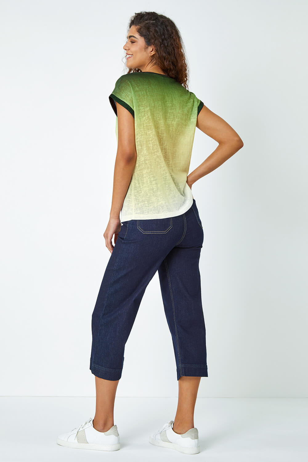 Green Ombre Print Stretch T-Shirt, Image 3 of 5