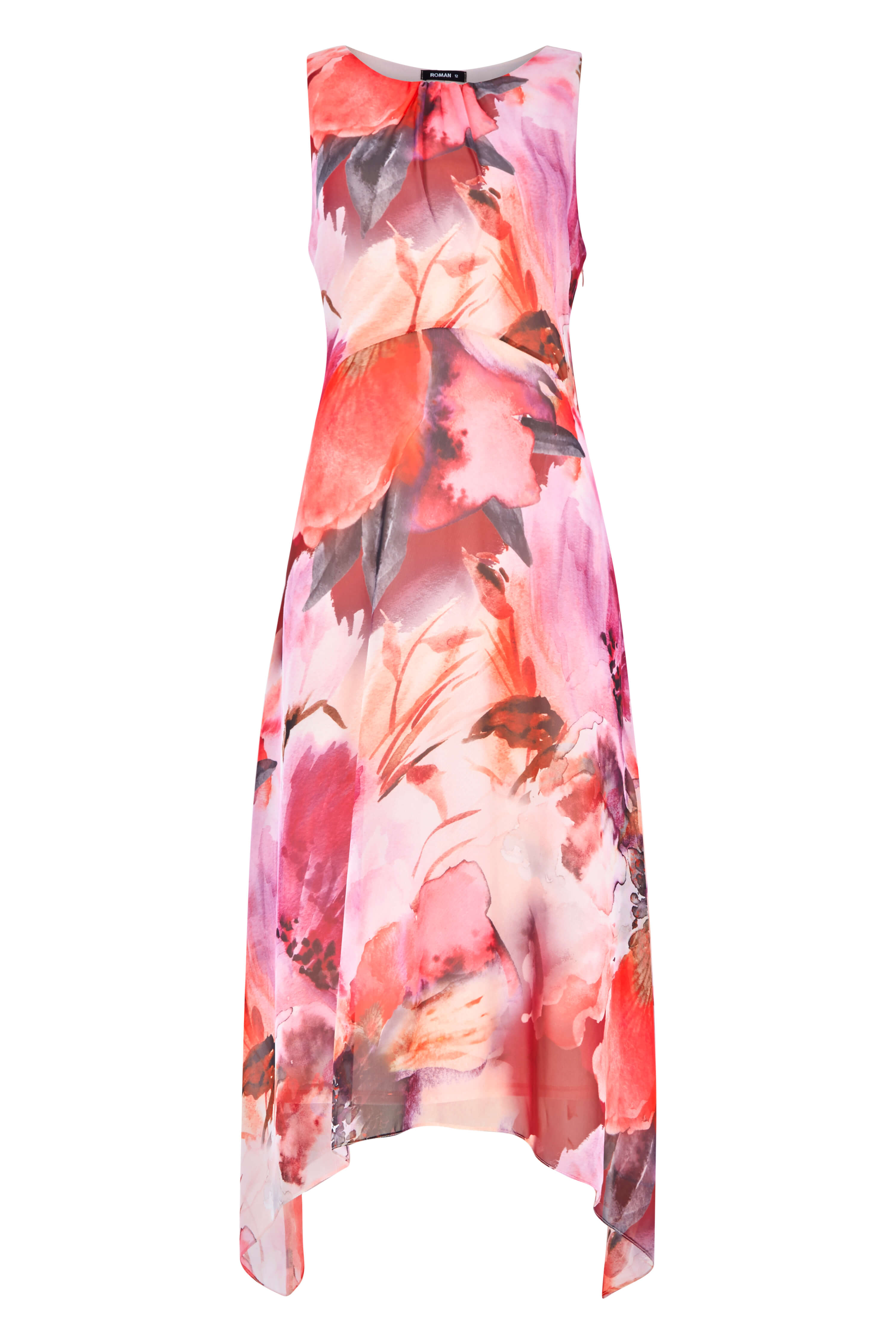 PINK Floral Chiffon Dress, Image 4 of 4