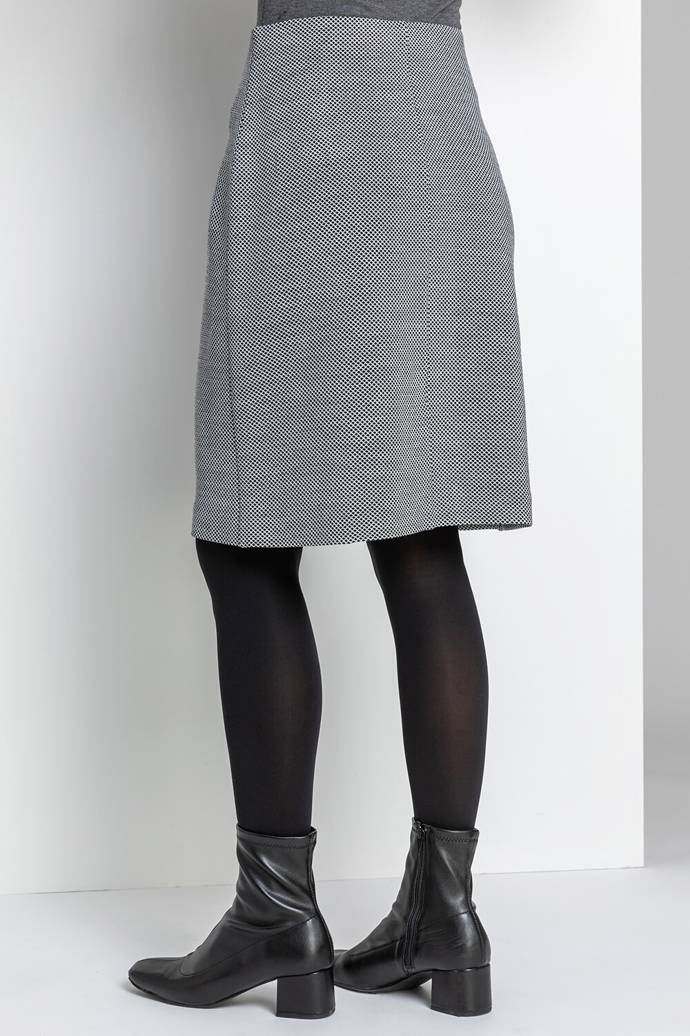 Black Two Tone Textured Skirt , Image 3 of 4