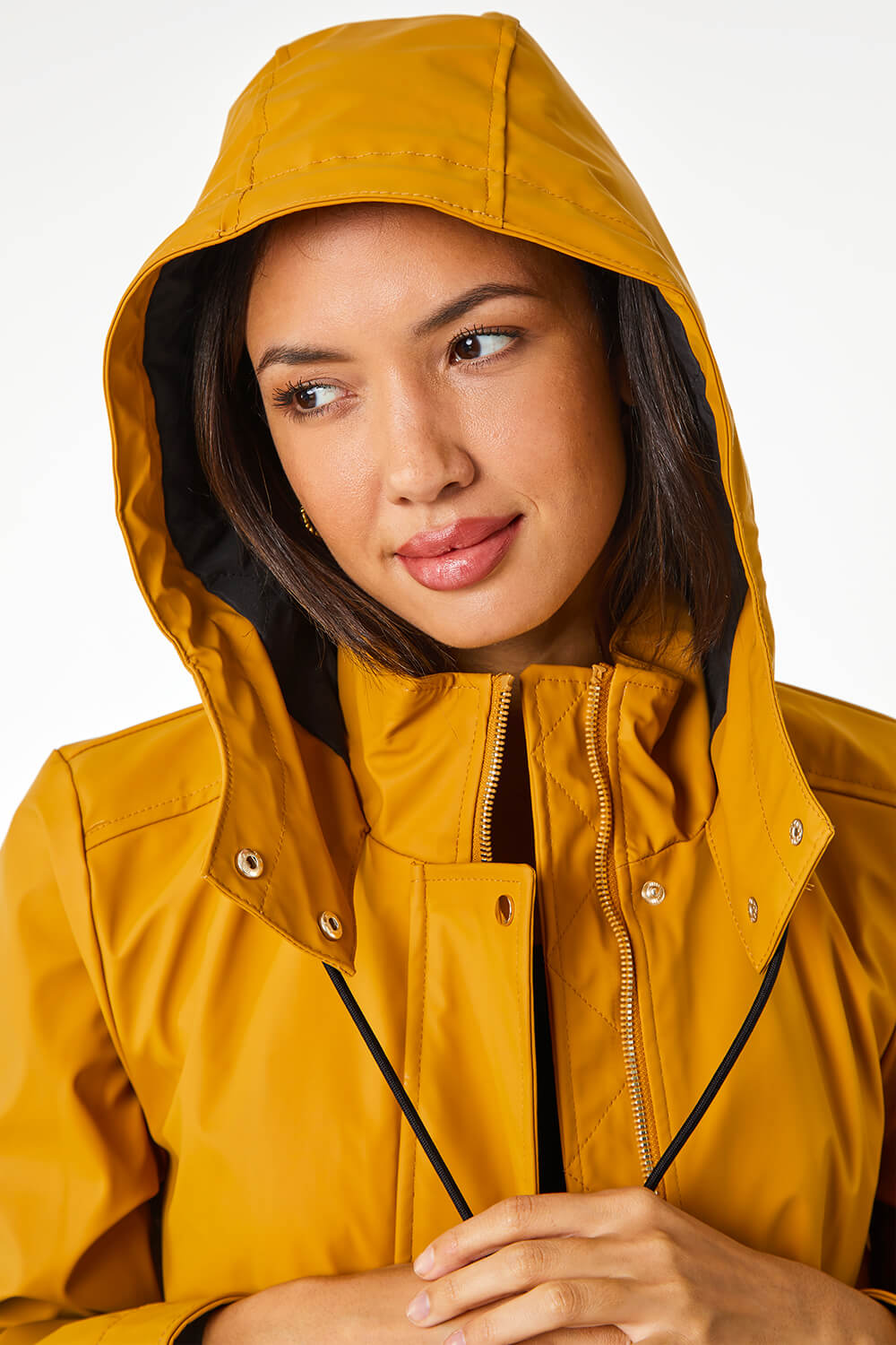 Amber Longline Hooded Raincoat , Image 4 of 6