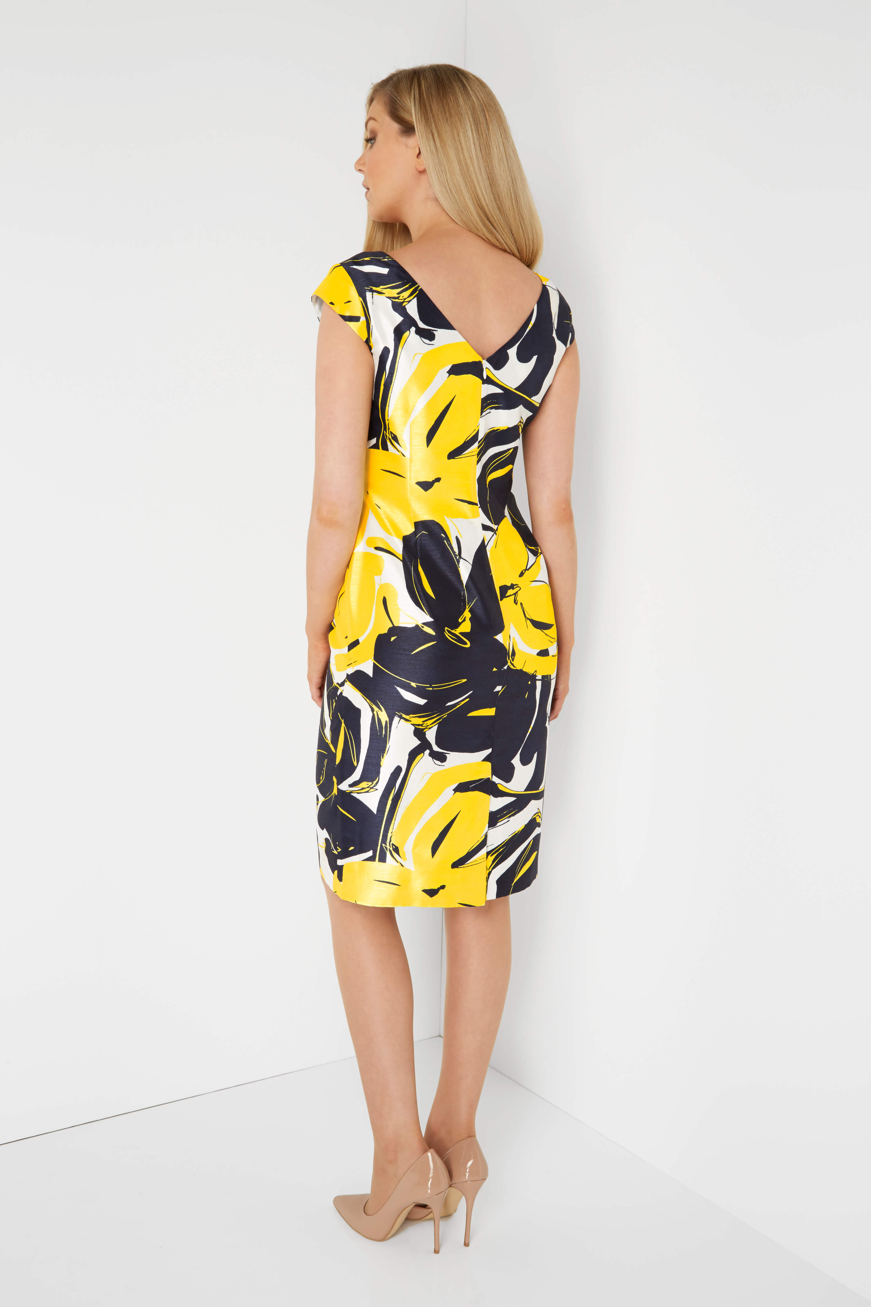 Yellow Online Exclusive Contrast Print Dress, Image 3 of 4