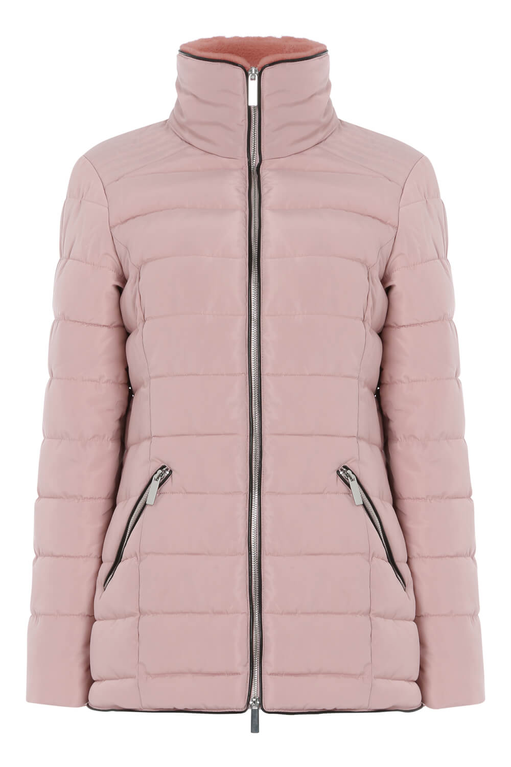 Light Pink Short Zip Through Padded Coat, Image 5 of 5