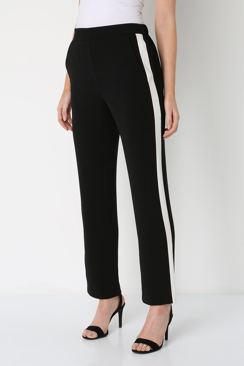 Buy Long Tall Sally Black Wide Leg Side Stripe Trousers from Next USA