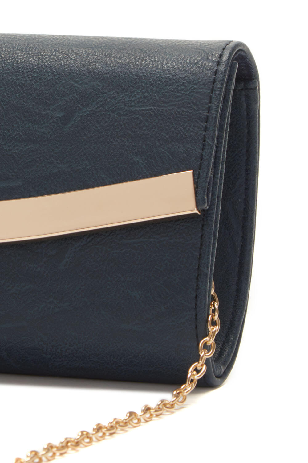 Navy  Rounded Envelope Clutch Bag, Image 4 of 5