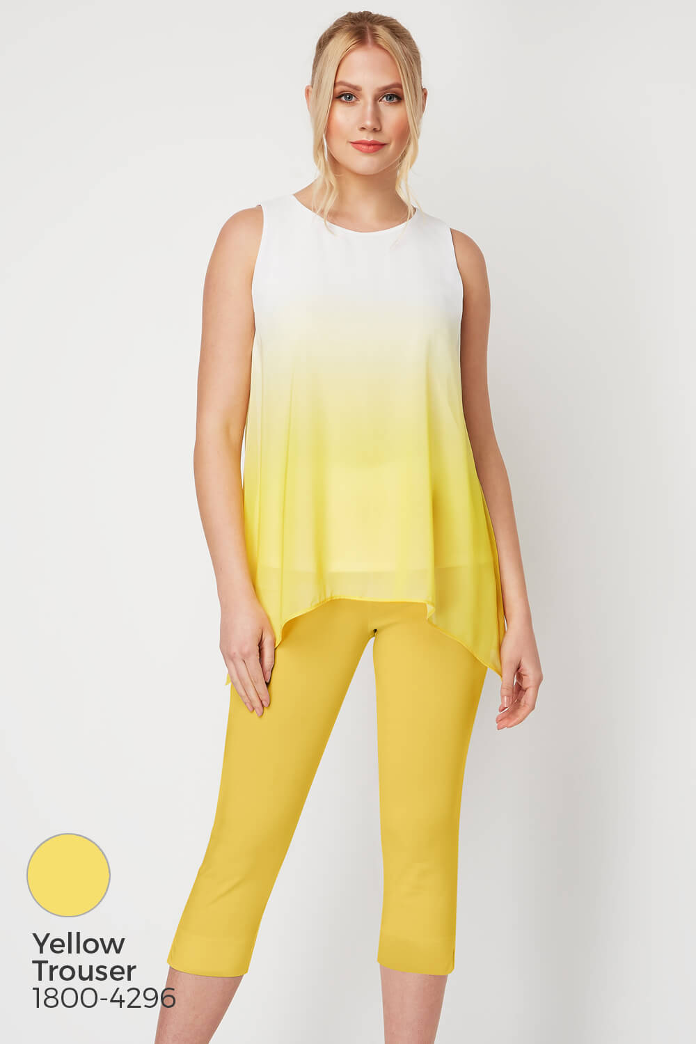 Yellow Ombre Print Overlay Top, Image 6 of 8