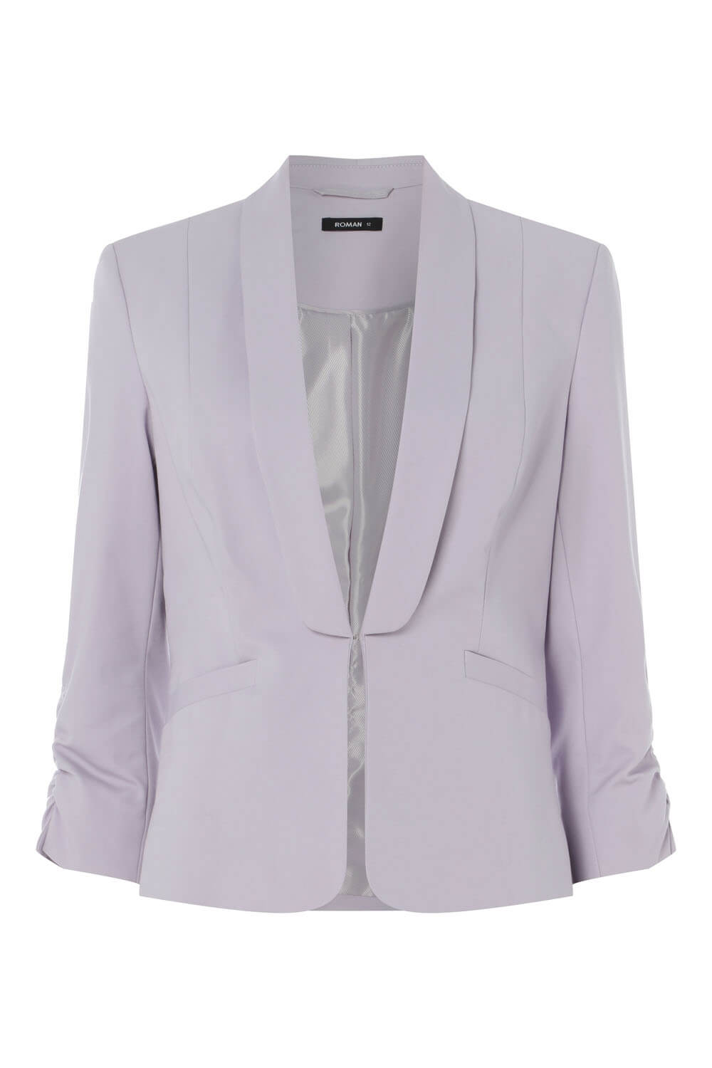 Lilac Ruched 3/4 Sleeve Jacket, Image 5 of 5