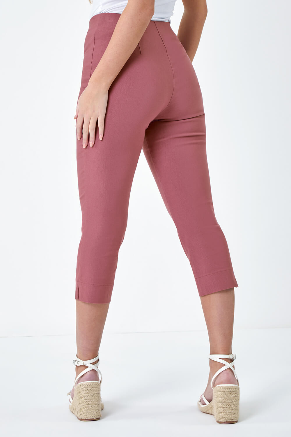 Biscuit Petite Cropped Stretch Trousers, Image 3 of 5