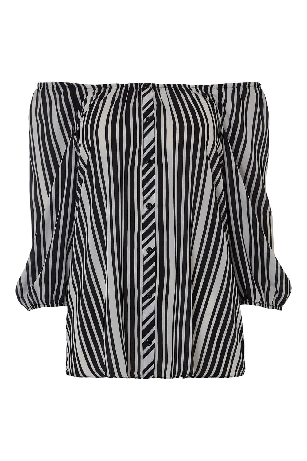 Black Stripe Bardot Top, Image 4 of 4
