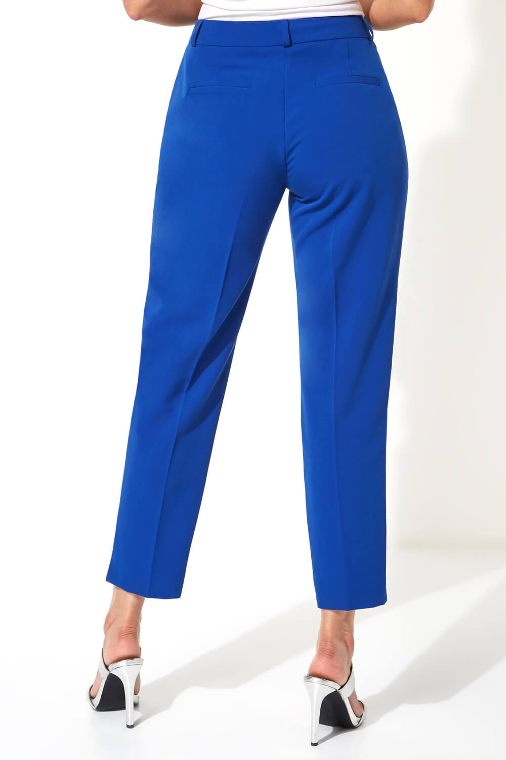 Royal Blue Straight Leg Tapered Trousers, Image 2 of 5