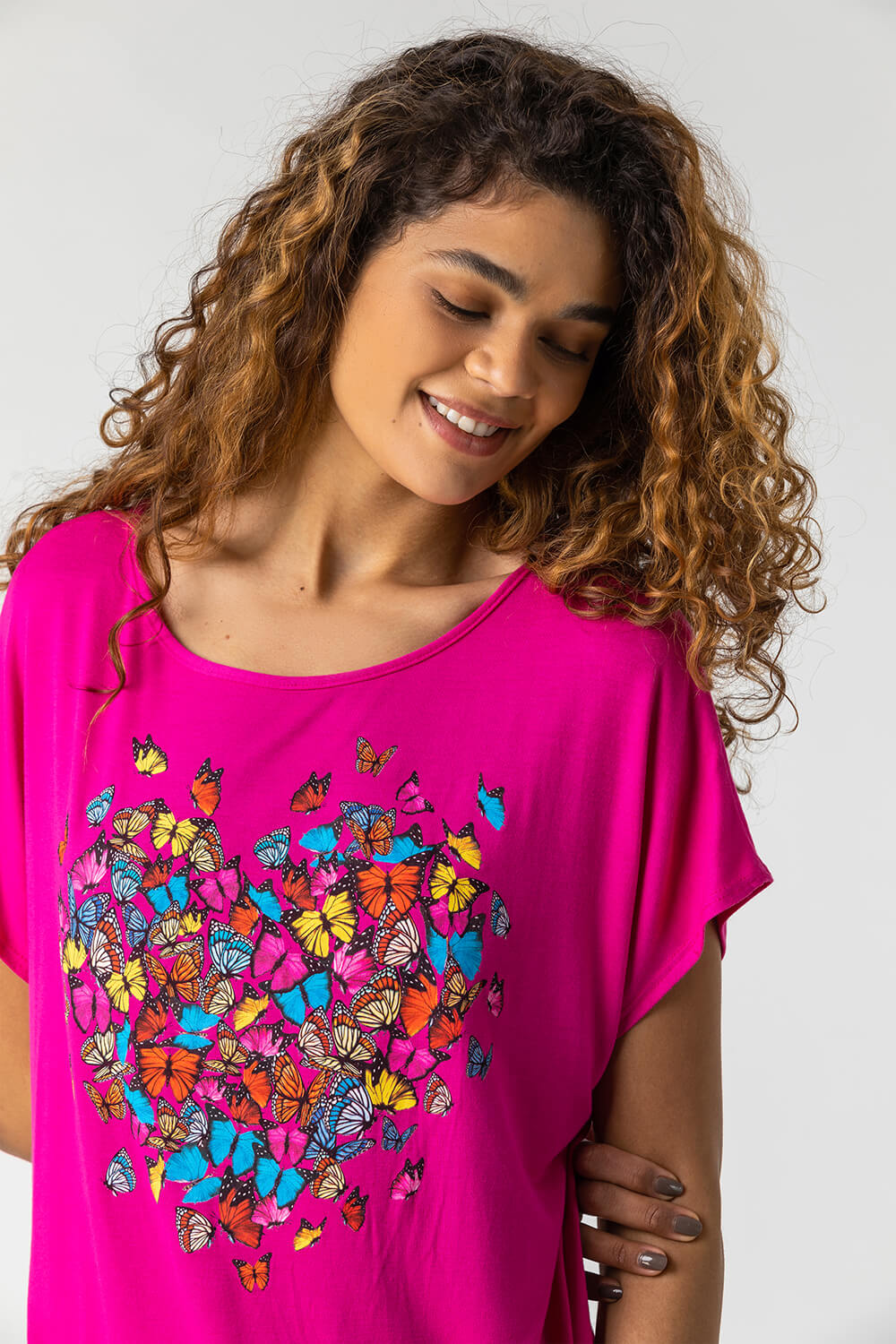PINK Butterfly Heart Print T-Shirt, Image 4 of 5
