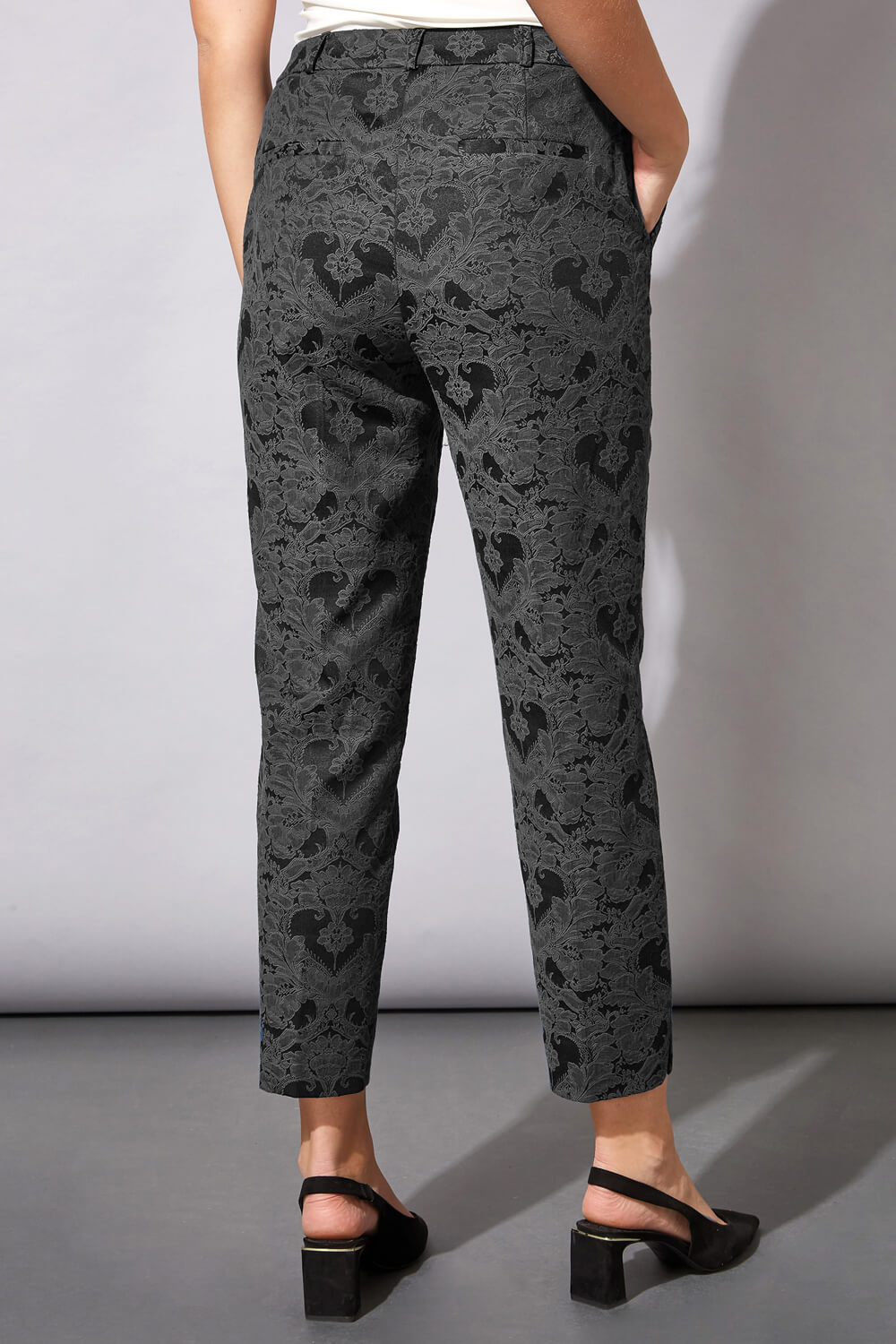 GUIDO MARIA KRETSCHMER jacquard trousers stylish ladies fabric trousers  with glitter effect black