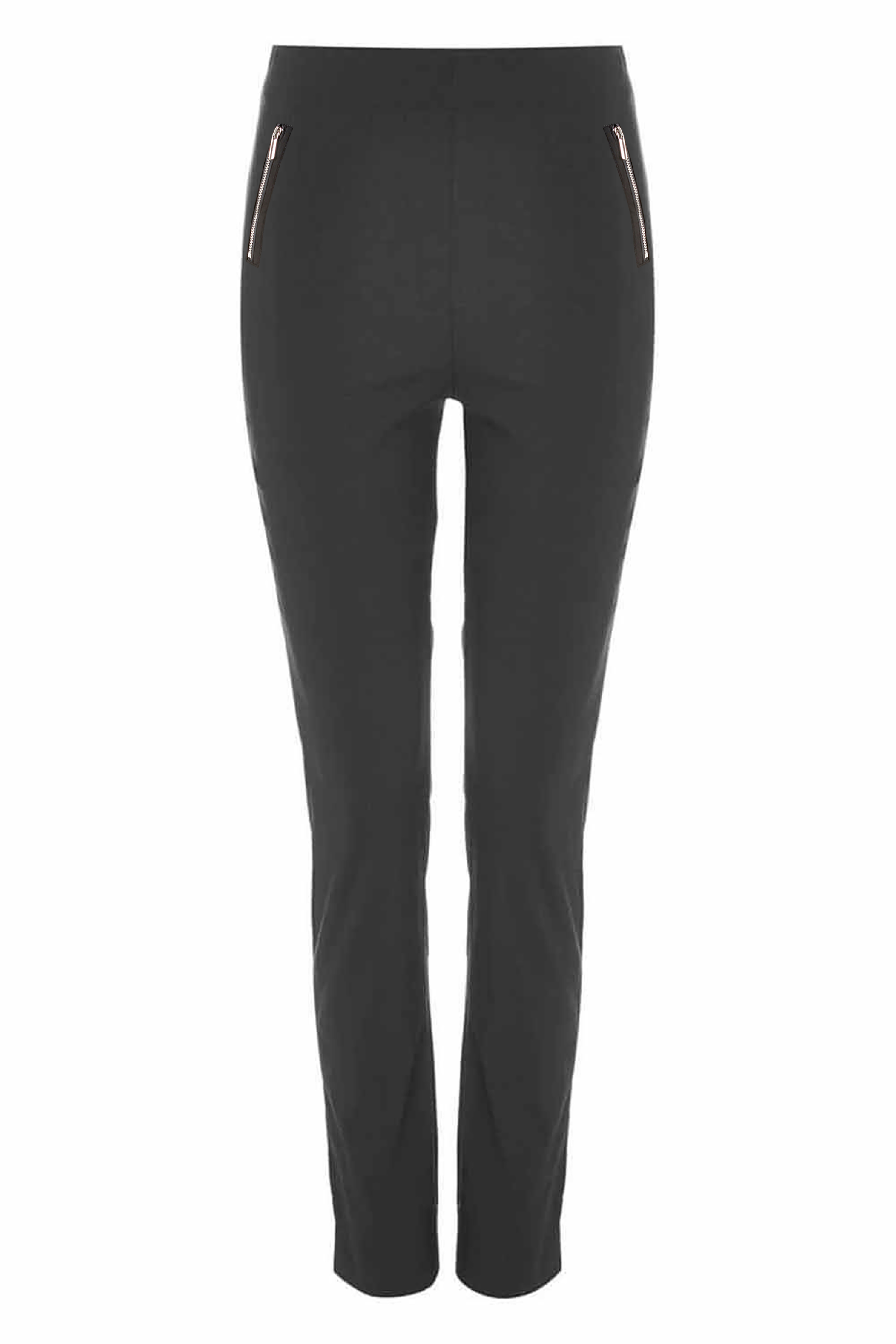 Black Zip Detail Stretch Trouser, Image 3 of 4