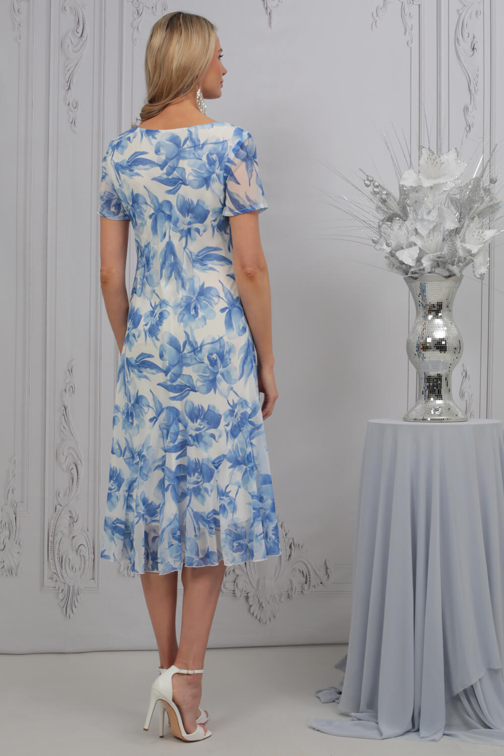 Denim Julianna Floral Print Chiffon Dress, Image 2 of 4