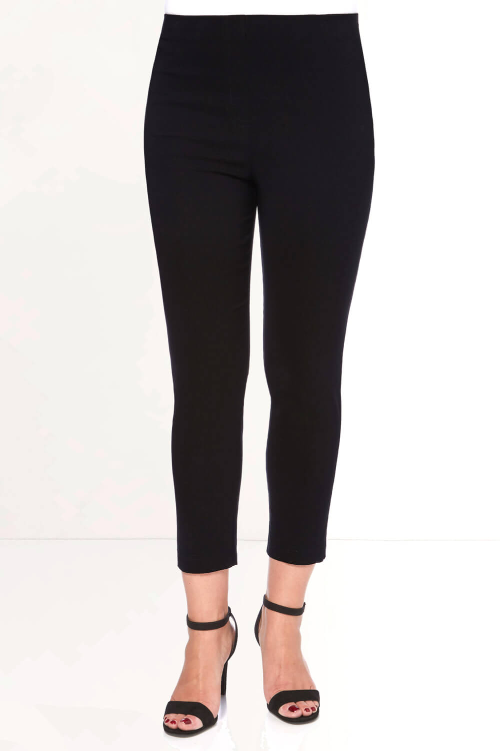 Black 3/4 Length Stretch Trouser, Image 1 of 4