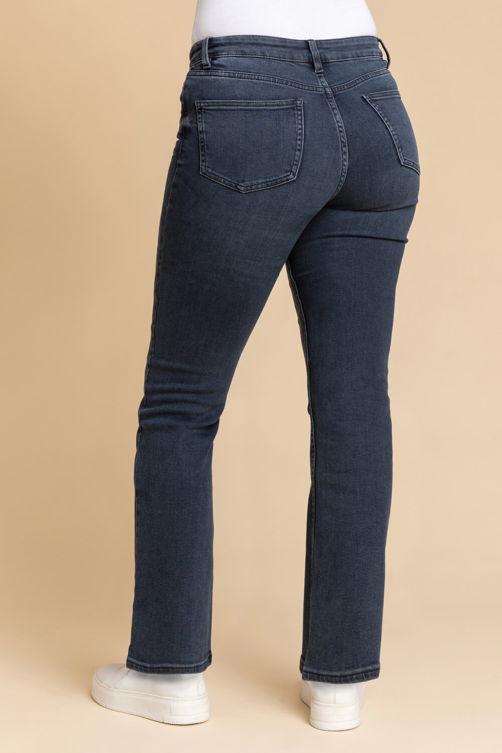 Midnight Blue 29" Essential Stretch Bootcut Jeans, Image 2 of 5