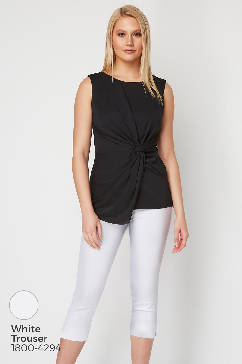 Black Sleeveless Knot Front Top , Image 5 of 8
